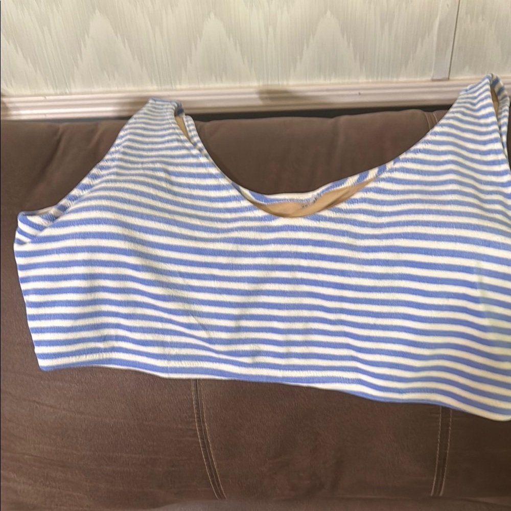 Old Navy Blue and White Striped Bikini Top